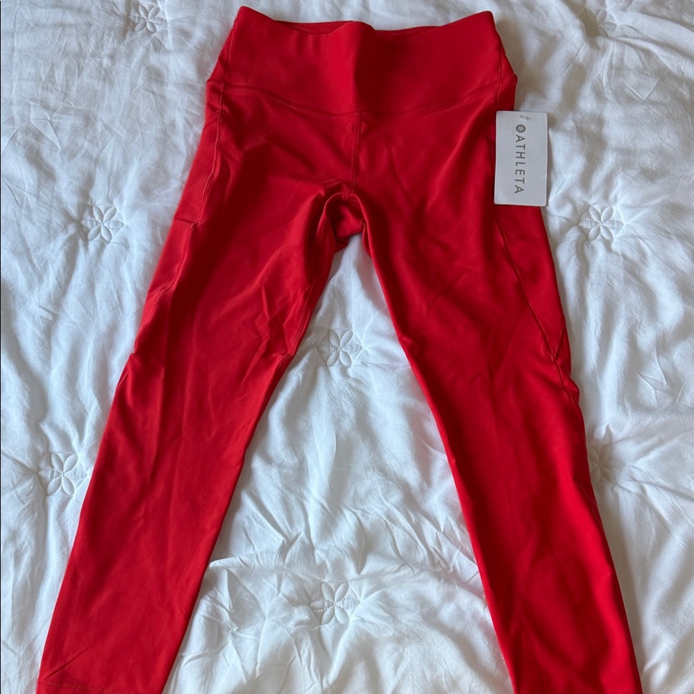 Athleta Red High-Waist Active Leggings
